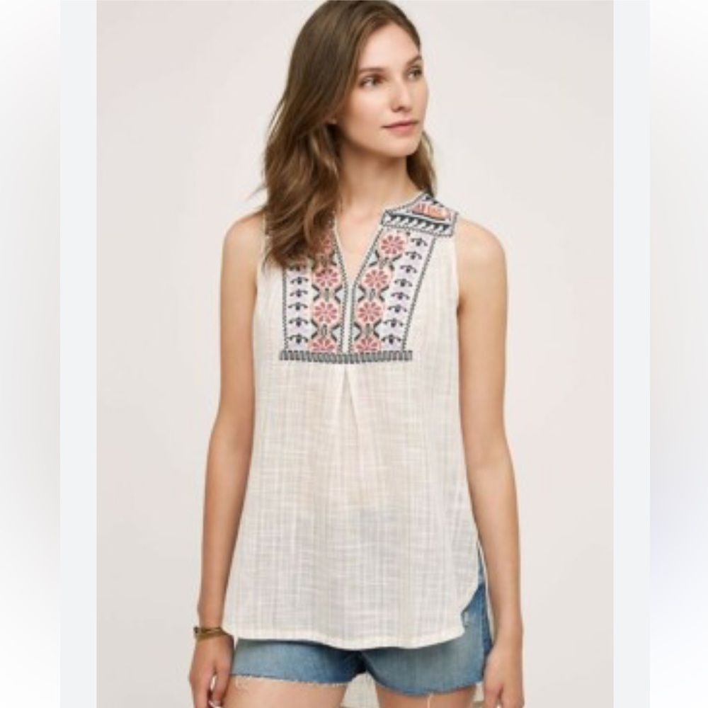 Floreat Embroidered Tunic - Cream and Multicolor